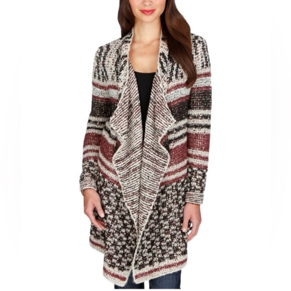 LUCKY BRAND Long Loose Knit Over Sized Open Cardigan, Size Medium
